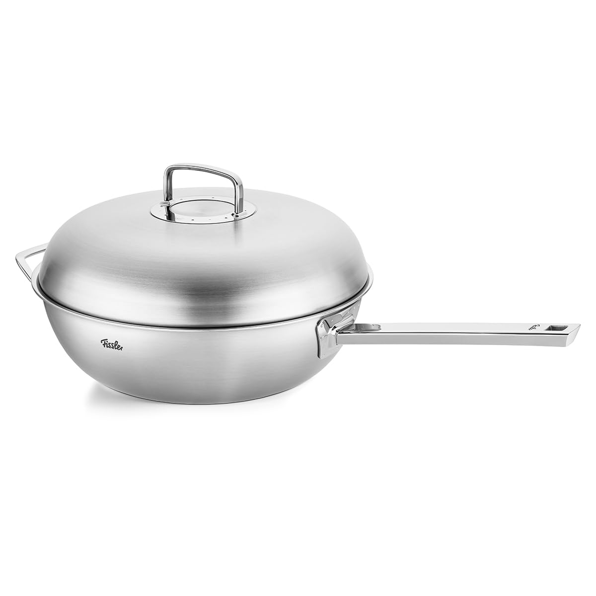 ماهیتابه ووک فیسلر Fissler Original-Profi Collection / تابه ووک از جنس استنلس استیل (Ø 32 سانتی متر - 6.4 لیتر) شامل درب فلزی، مواد 5 لایه ممتاز چند لایه توزیع حرارت بهینه - مناسب برای القایی