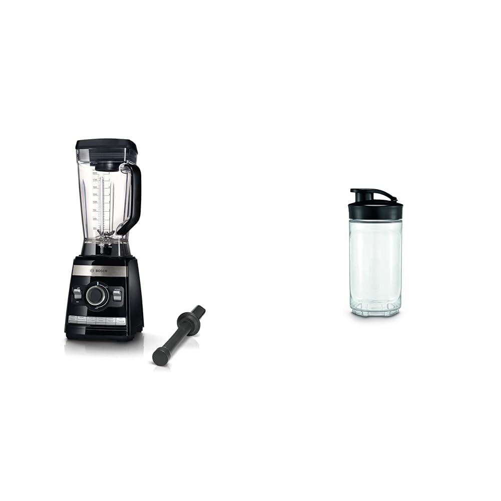 مخلوط کن بوش آلمان Bosch VitaBoost MMBH6P6BDE، تیغه فولادی ضد زنگ 6 تیغه و فنجان اسموتی  300 میلی لیتر، بطری اسموتی، ظرف مخلوط کن، پلاستیک تریتان، بدون BPA، ضد شکستگی