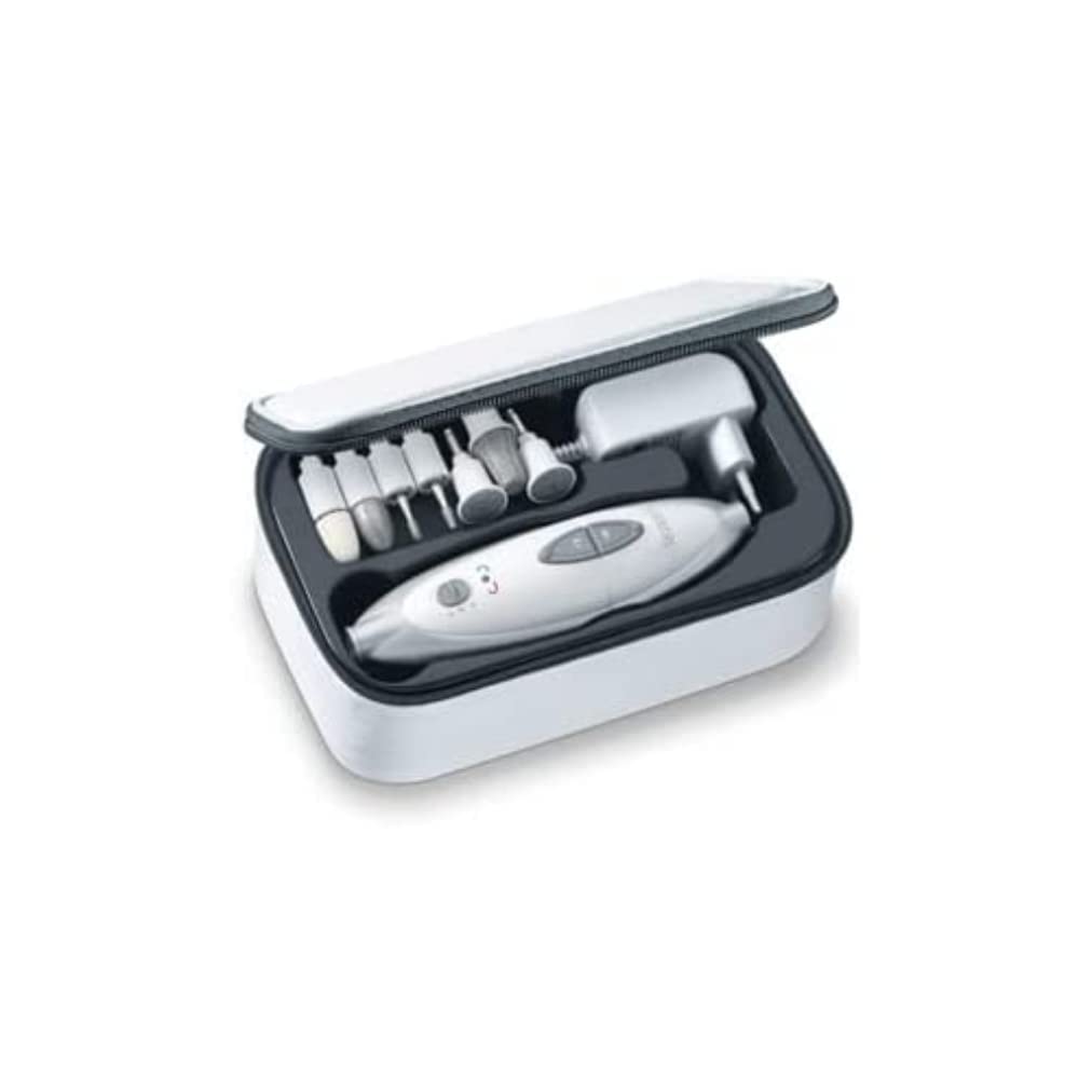 ست مانیکور/پدیکور برقی سانیتاس SMA 35، با 7 سری مراقبت از ناخن، سفید/نقره‌ای، تکی