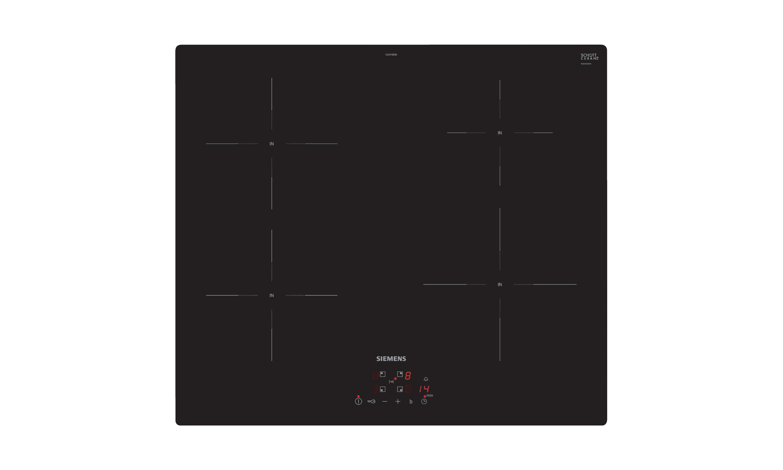 زیمنس EU611BEB6E iQ100، اجاق القایی، 60 سانتی‌متر، مشکی، بدون قاب، کنترل لمسی، تقویت‌کننده انرژی، القای انرژی - آشپزی سریع‌تر، تمیزتر و ایمن‌تر