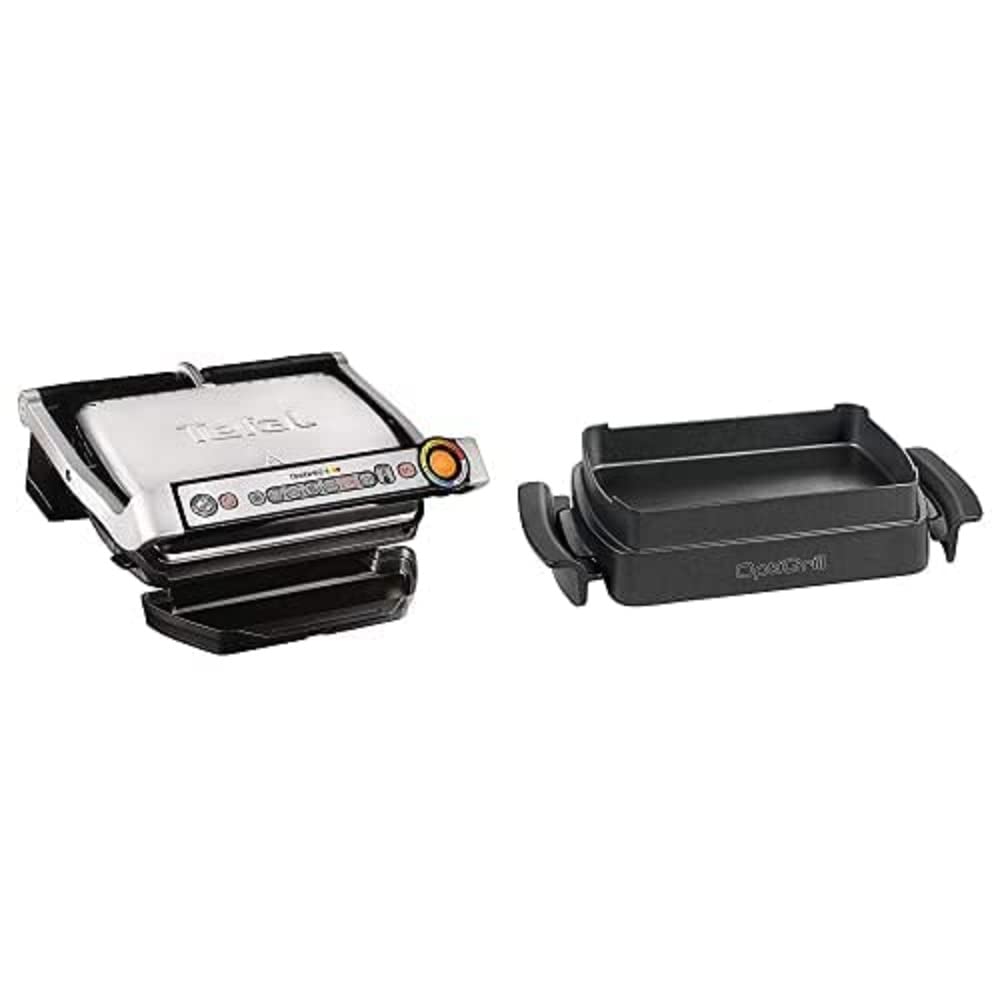 گریل باربیکیو تفال فرانسه Tefal OptiGrill+ GC712D | گریل تماسی هوشمند | 6 برنامه گریل از پیش تنظیم شده + سینی پخت