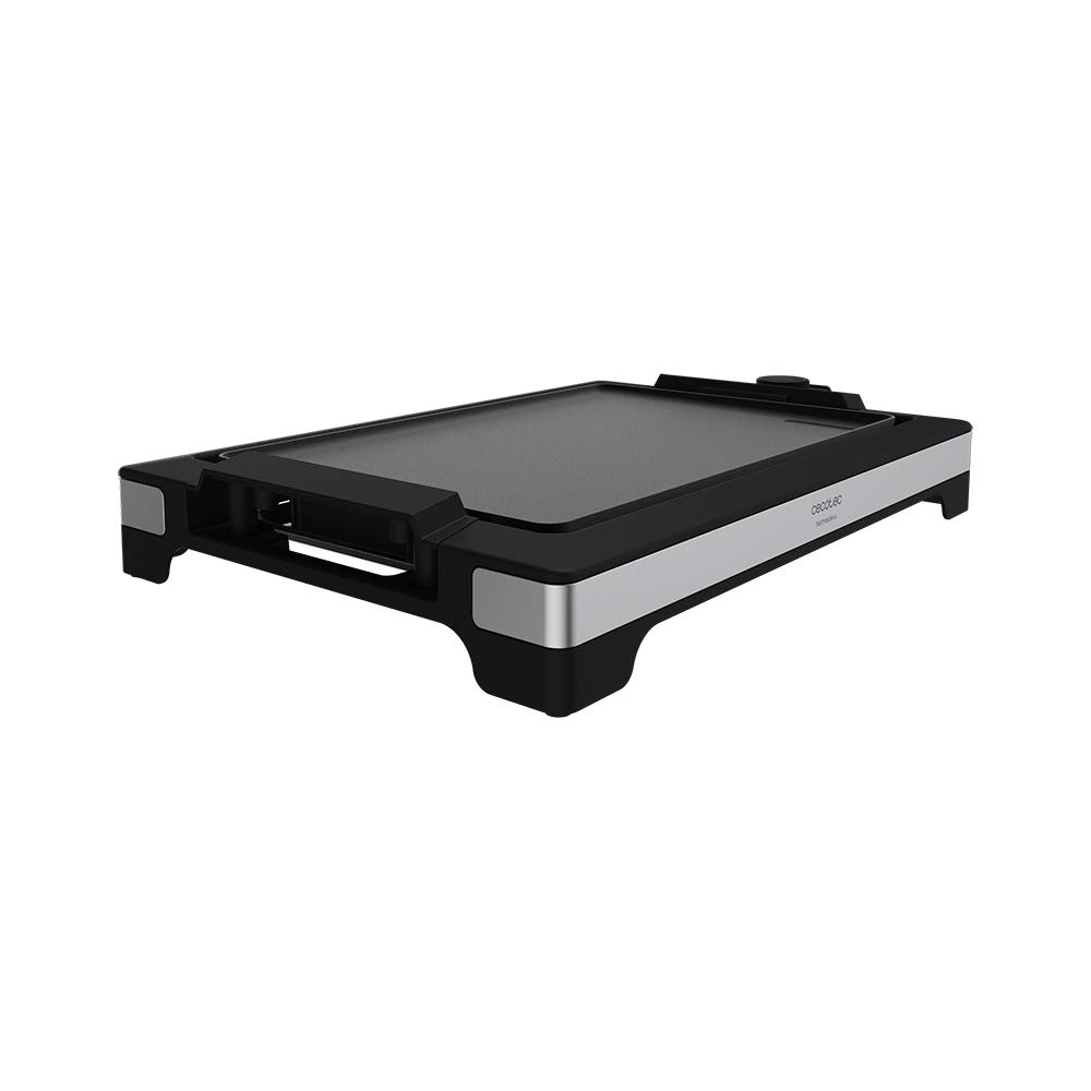 صفحه گریل برقی سکوتک اسپانیا Cecotec مدل Tasty&Grill 2000 InoxStone. ۲۰۰۰ وات، ساختار طراحی‌شده و روکش استیل ضدزنگ. کنترل دمای قابل تنظیم و صفحه با روکش نچسب با سطح سرخ کردن (استیل ضد زنگ)