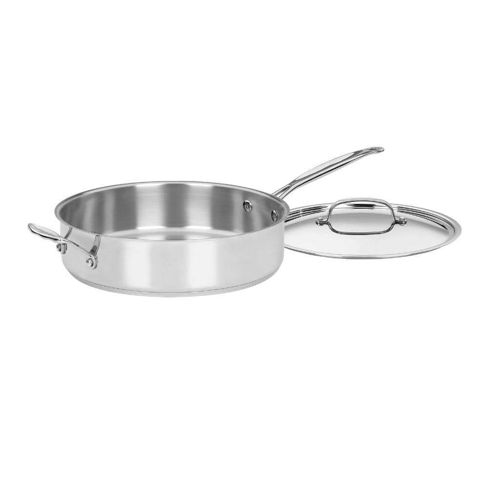 ماهیتابه مجموعه ظروف آشپزخانه کلاسیک 733-30H سرآشپز Cuisinart، استیل ضد زنگ، ماهی تابه با دسته کمکی و روکش