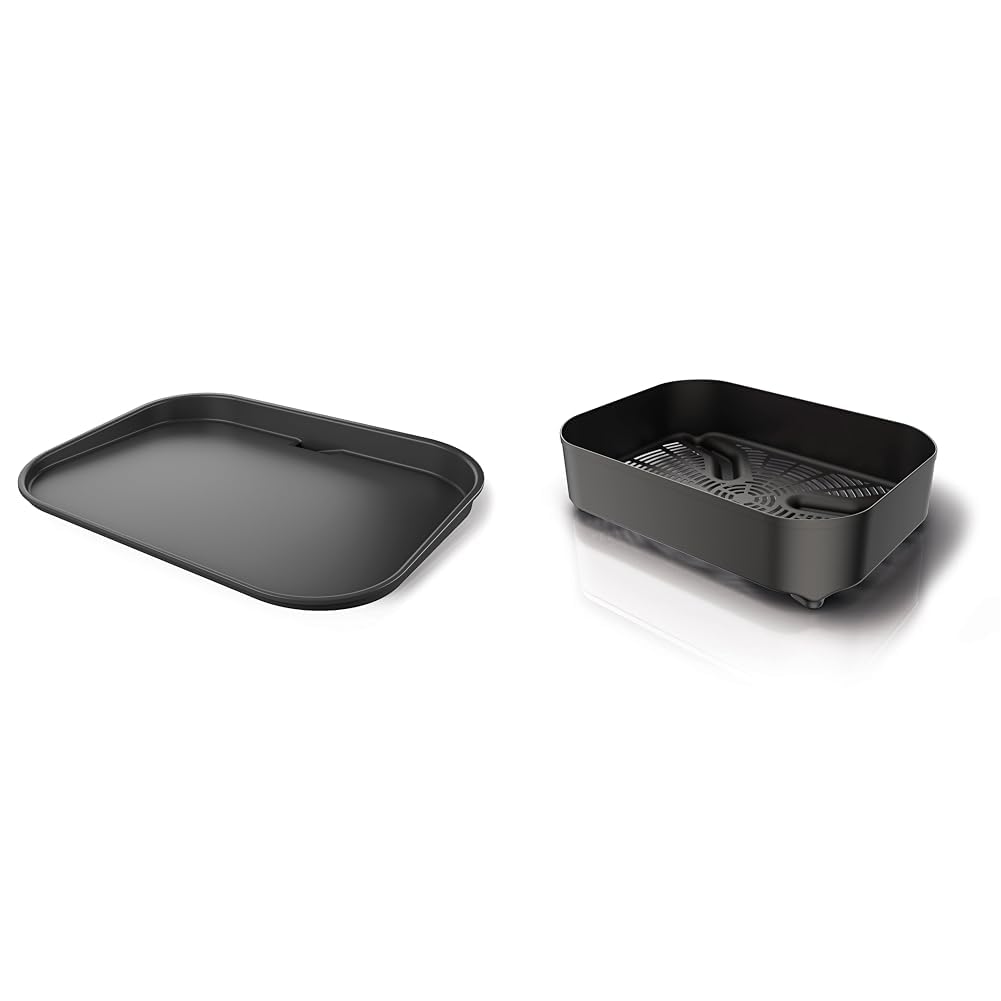 لوازم جانبی رسمی نینجا XSKCRISPBTEUK - ست‌های فضای باز برای کباب‌پز برقی Woodfire، به همراه صفحه کباب‌پز Woodfire و سبد ترکیبی و سبد خردکن