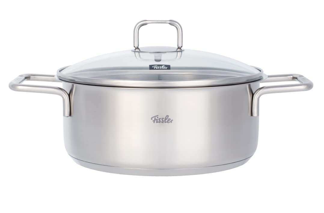 قابلمه تکی فیسلر Fissler GmbH Fissler Hamburg 20cm/ درب شیشه ای استیل ضد زنگ القایی، گاز، برق، سرامیک/ 081-120-20-000/0 ماهیتابه، 20 سانتی متر