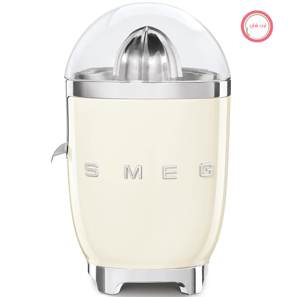 آبمیوه گیری مرکبات برقی Smeg مدل CJF11CREU، دهانه بدون چکه و مخروط جهانی، پایه های ضد لغزش، فیلتر استیل ضد زنگ و مخروط آبمیوه گیری، 70 وات، کرم