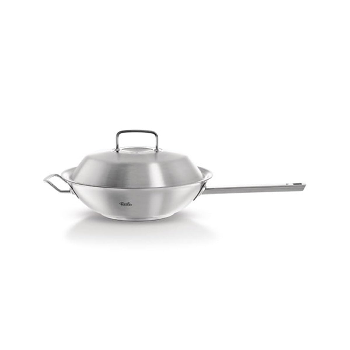 ماهیتابه ووک فیسلر Fissler Original-Profi Collection / تابه ووک استیل ضد زنگ (Ø 30 سانتی متر، 4.1 لیتر) ووک دسته دار با درب فلزی، بدون روکش - القایی، نقره ای