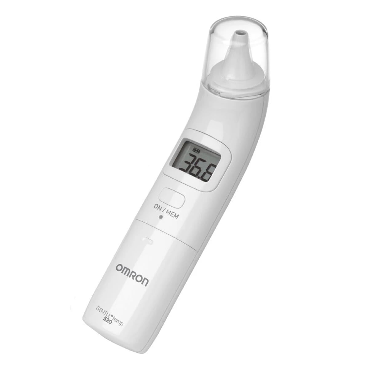 دماسنج گوش امرون ژاپن OMRON Gentle Temp 520، دماسنج تب دیجیتال با فناوری اندازه گیری مادون قرمز برای اندازه گیری دقیق و آسان در گوش تنها در 1 ثانیه