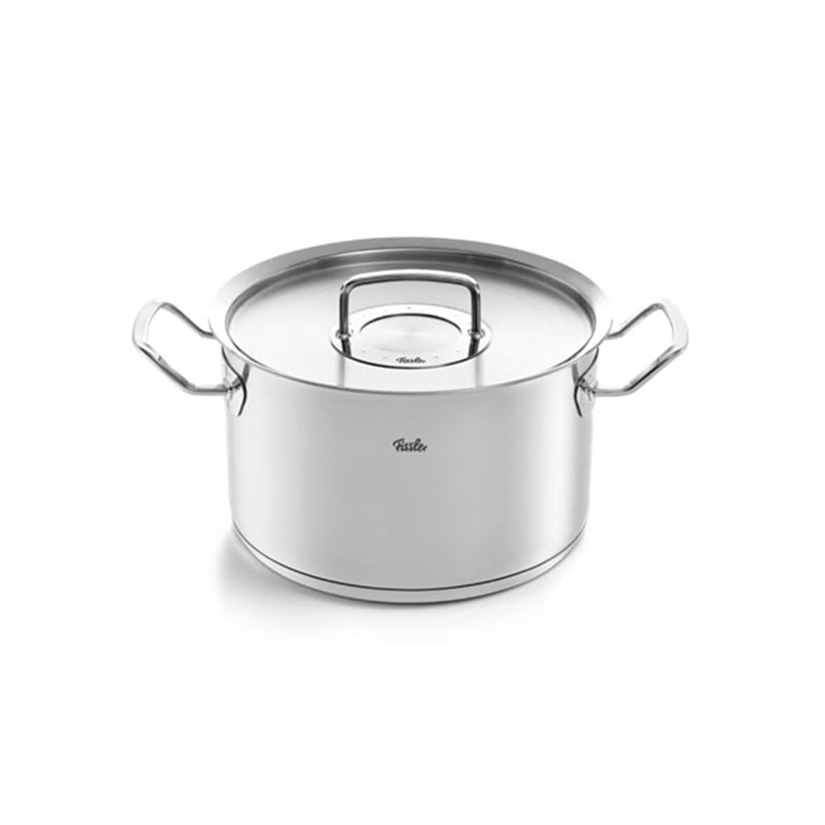 قابلمه تکی فیسلر Fissler Original-Profi Collection / قابلمه استیل ضد زنگ (Ø 24 سانتی متر، 6.3 لیتر) قابلمه شامل درب فلزی، مقیاس داخلی، ساخت آلمان - القایی، نقره ای