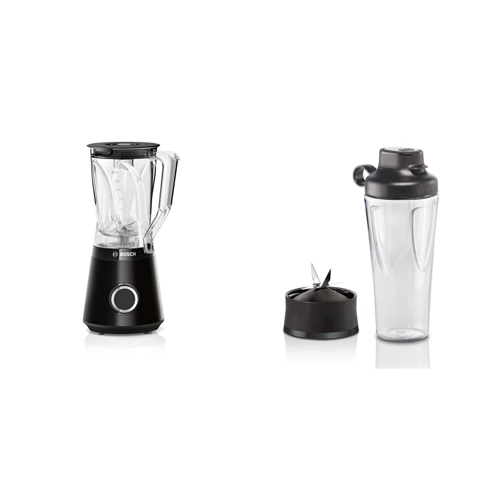 مخلوط کن بوش آلمان Bosch MMB6141B Series 4، دور 30000 در دقیقه، ظرف 1.5 لیتری تریتان، ست بطری مشکی و MMZBTK1B ToGo