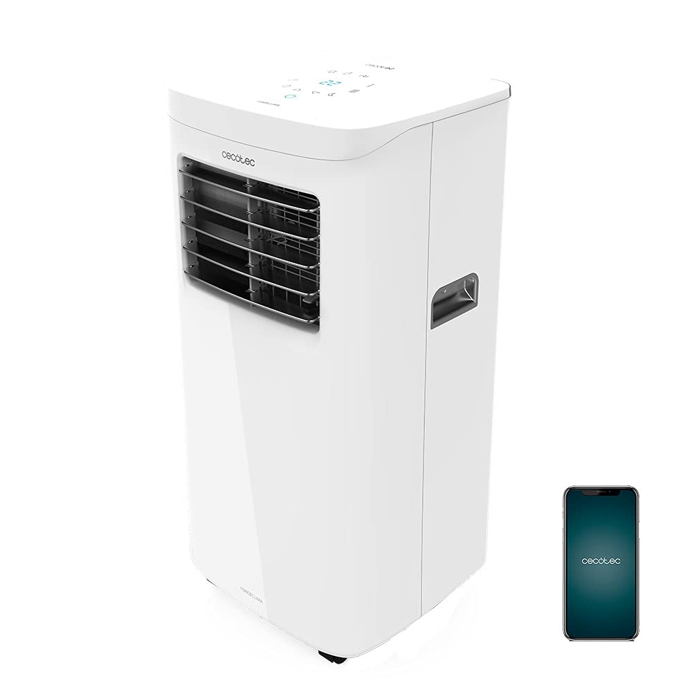 کولر گازی قابل حمل سکوتک اسپانیا  Cecotec ForceClima 9350 با قابلیت اتصال به اینترنت، 1000 وات، 9000 BTU، طناب بازی و کنترل وای فای (7450 لمسی (4 حالته))