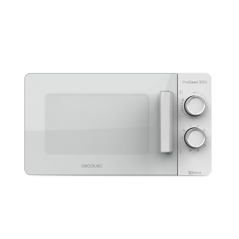 Cecotec Microwave ProClean 3020، ظرفیت 20 لیتر، پوشش Ready2Clean، قدرت 700 وات، 6 سطح عملکرد، تایمر 30 دقیقه ای، حالت یخ زدایی، سفید