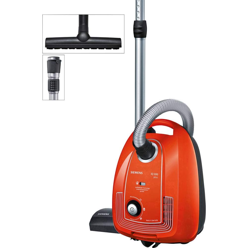 جاروبرقی زیمنس با کیسه iQ300 VSP3AAAA، جاروبرقی مخزنی، فیلتر بهداشتی، نازل کف برای پارکت، فرش، کاشی، کابل بلند، نازل درز، 750 وات، فیلتر بهداشتی قرمز Desert Sun PureAir، عملکرد تمیزکنندگی فوق العاده کامل، تک رنگ