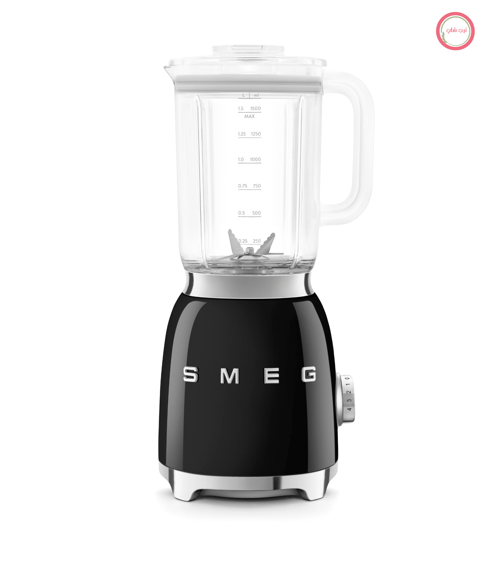 مخلوط کن Smeg، مدل BLF03BLEU، حجم ۱.۵ لیتر، ۴ حالت سرعت، ۴ برنامه اتوماتیک، تیغه دوتایی قابل جدا شدن، درب شفاف با درب پیمانه، ضد لغزش، ۸۰۰ وات، مشکی، ابعاد ۳۹.۷ در ۱۹.۷ در ۱۶.۳ سانتی‌متر