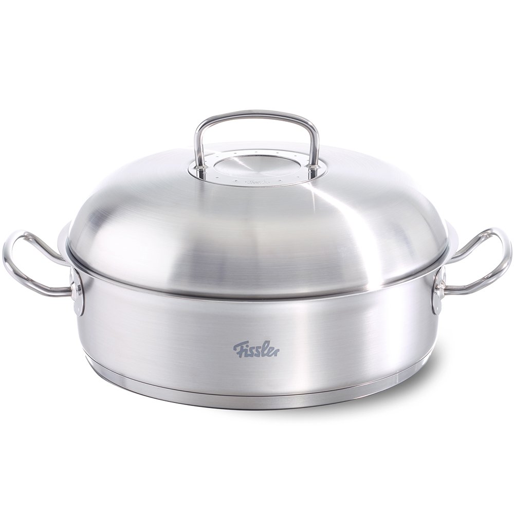 قابلمه تکی فیسلر Fissler Original-Profi Collection / روستر فولادی ضد زنگ (4.8 L - Ø 28 سانتی متر) ظرف قابلمه گرد، ماهیتابه با درب، قابل شستشو در ماشین ظرفشویی - القایی