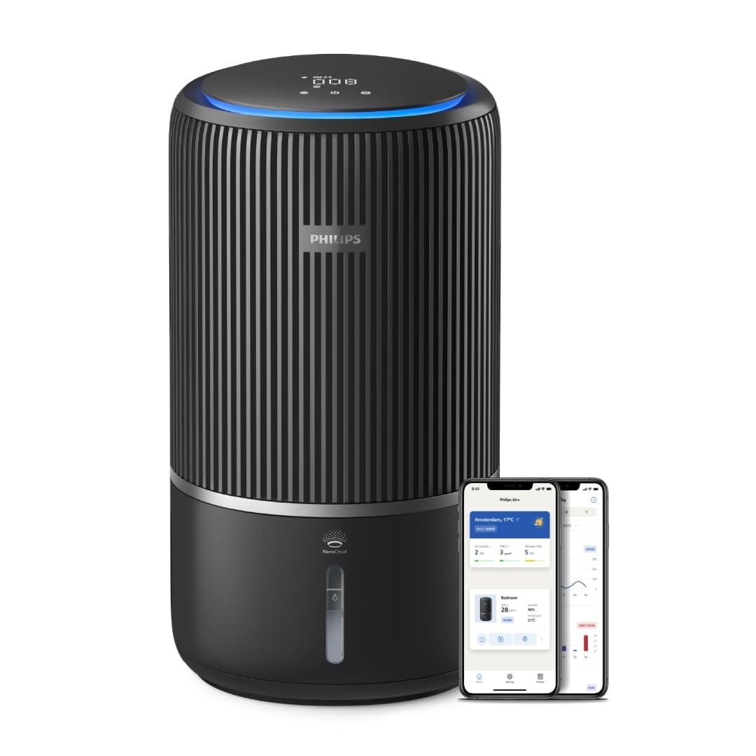 دستگاه تصفیه‌ هوا و مرطوب‌ کننده هوا فیلیپس۲ در ۱ سری Philips AC3421/13 3400، NanoProtect HEPA + فیلتر کربن فعال برای 78 متر مربع