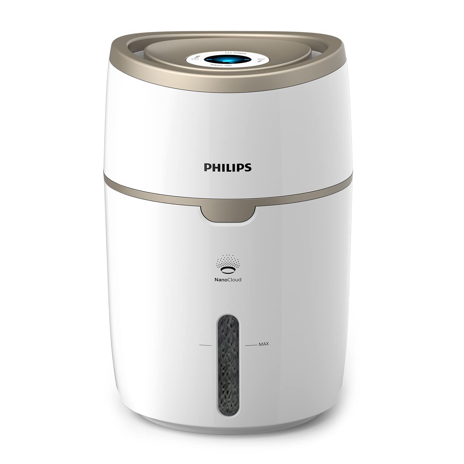 رطوبت ساز فیلیپس هلند Philips HU4816/10 برای اتاق‌هایی تا ۴۴ متر مربع، فناوری نانوکلاود، ۲ حالت سرعت، مخزن ۴ لیتری
