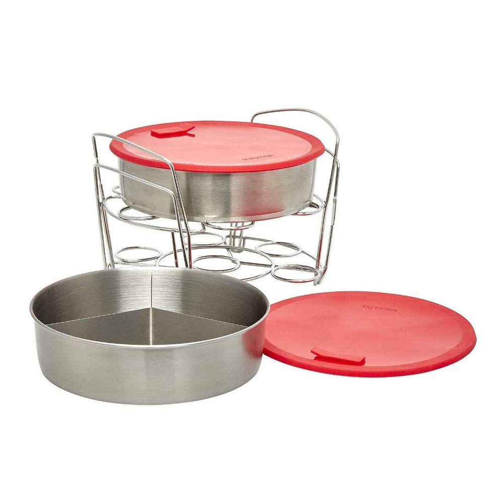 ست پخت و پز اینستنت کانادا 8 تکه قابلمه فوری، سازگار با اجاق گازهای 6 لیتری و 8 لیتری، قرمز