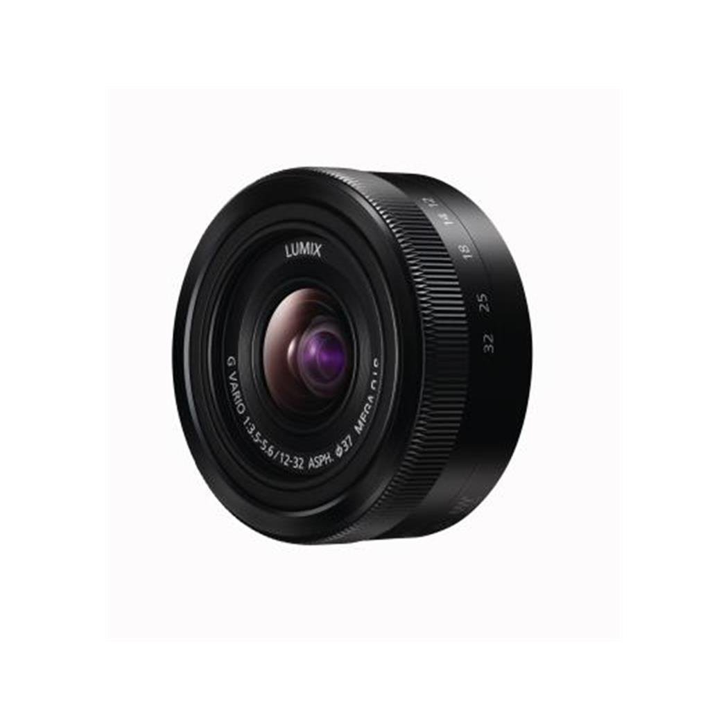 دوربین پاناسونیک H-FS12032E LUMIX G Vario Standard Zoom 12-32 mm F3.5-5.6 ASPH. لنز (معادل 24-64 mm، لرزشگیر تصویر OIS) مشکی