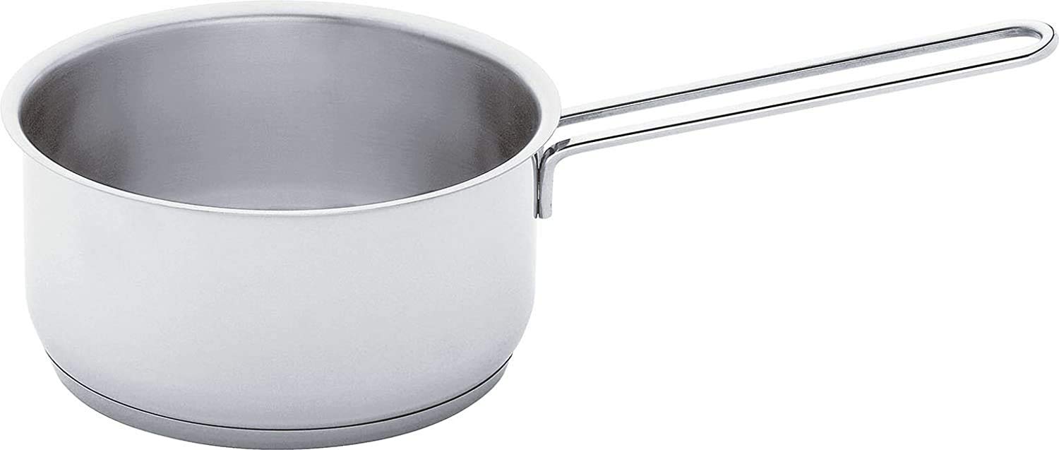 قابلمه شیر جوش فیسلر Fissler Häppchen / قابلمه فولادی ضد زنگ (Ø 12 سانتی متر، 0.5 لیتر) بدون درب، بدون روکش - القایی، نقره ای