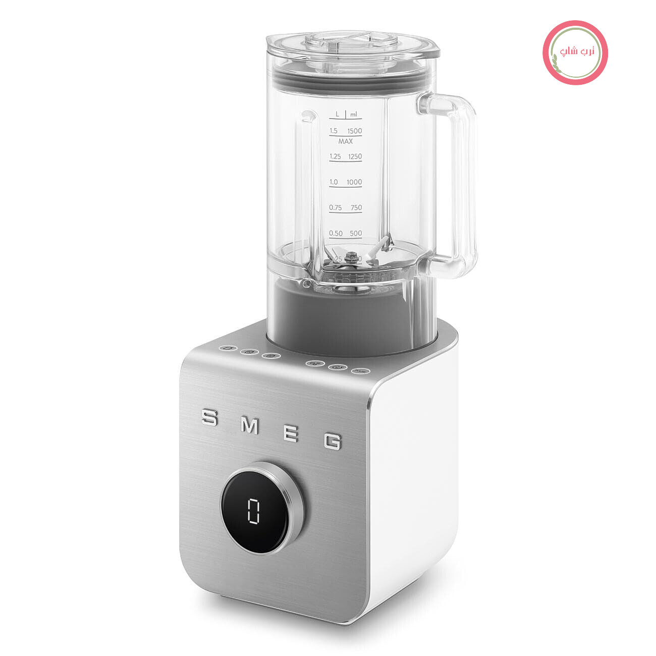 مخلوط کن SMEG مدل BLC01WHMEU با عملکرد بالا، ۵ برنامه از پیش تعیین شده، ۹ تنظیم سرعت دستی، عملکرد مکث و پالس، بدنه پلاستیکی، پایه ضد لغزش، ۱۴۰۰ وات، سفید، ابعاد ۵۱ در ۳۲ در ۲۹ سانتی‌متر