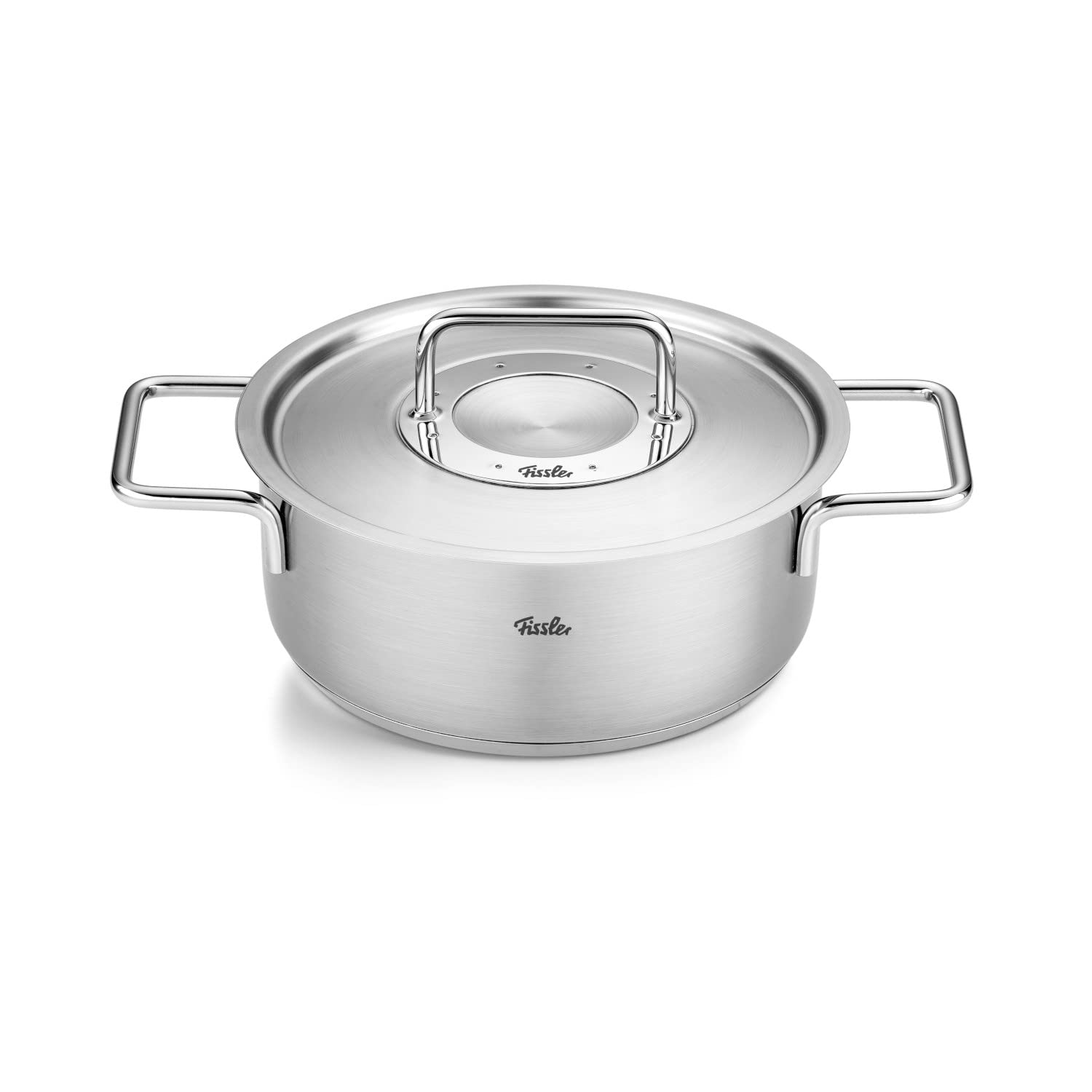 قابلمه تکی فیسلر آلمان Fissler Pure Collection / ماهیتابه فولادی ضد زنگ (Ø 20 سانتی متر، 2.4 لیتر) شامل درب فلزی، مقیاس داخلی – القایی