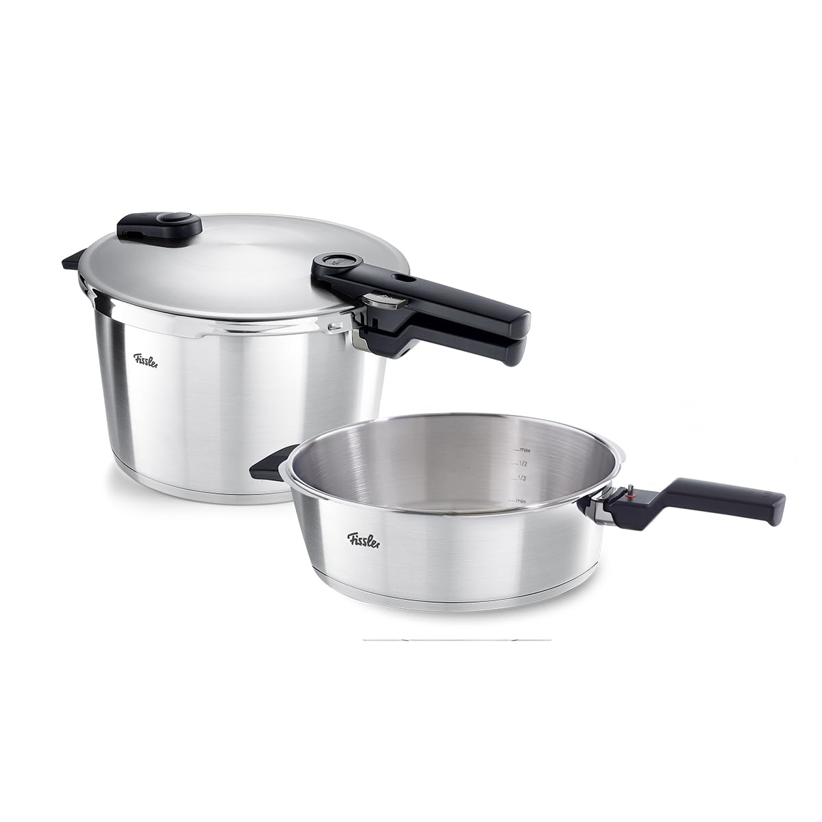 زودپز فیسلر آلمان Fissler Vitaquick Premium، 2 تکه Ø 26 سانتی متر (1 زودپز 8 لیتری، 1 ماهیتابه فشار 4 لیتر) - القایی