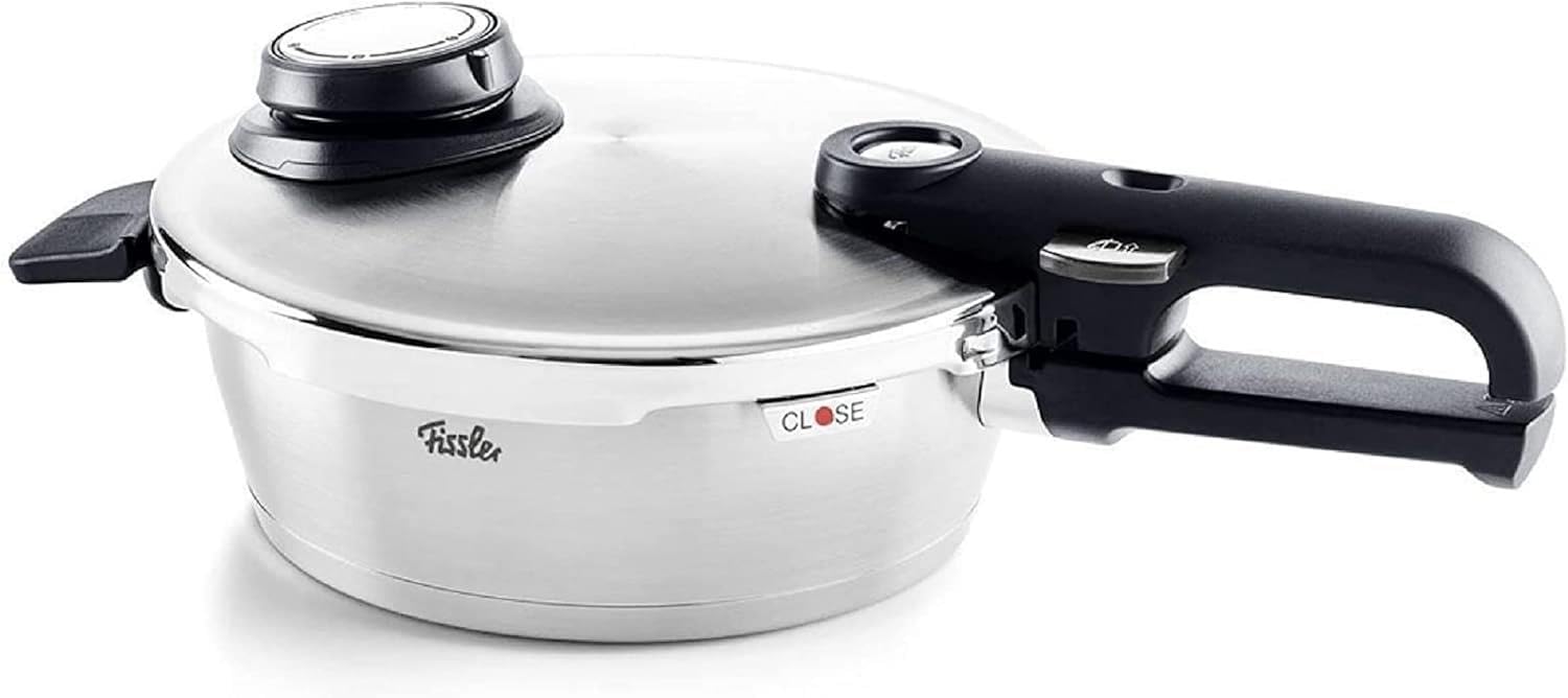 زودپز فیسلر آلمان Fissler Vitavit Premium (1.8 لیتر، Ø 18 سانتی متر) اجاق گاز فشاری استیل، 4 سطح آشپزی، شامل اینسری القایی