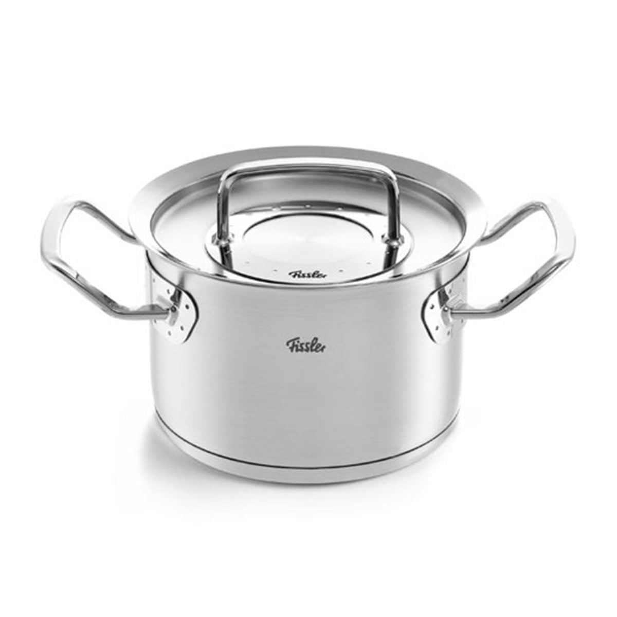قابلمه تکی فیسلر Fissler Original-Profi Collection / قابلمه استیل ضد زنگ (Ø 16 سانتی متر، 2.1 لیتر) قابلمه شامل درب فلزی، مقیاس داخلی، ساخت آلمان - القایی، نقره ای