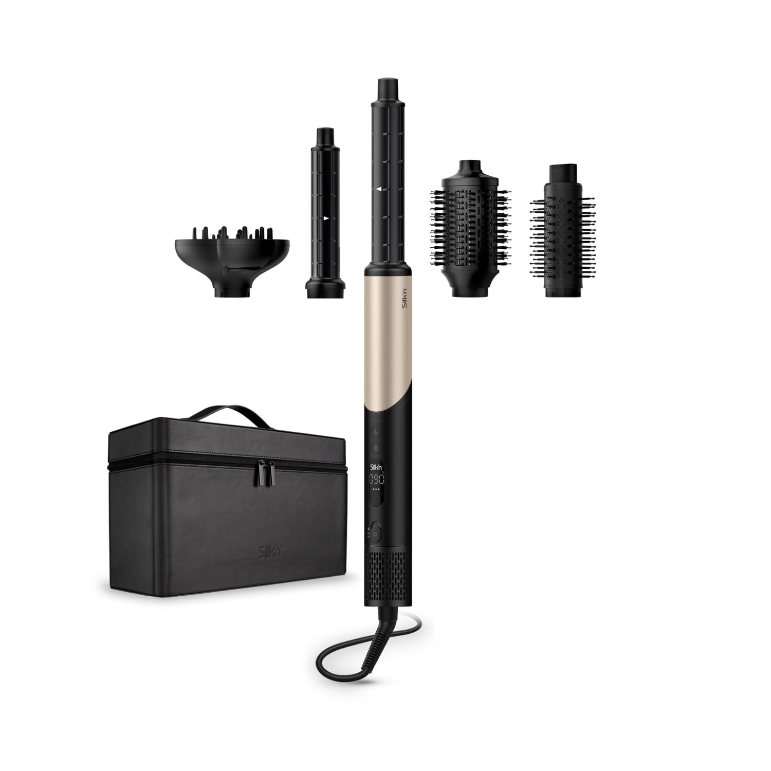 سشوار چرخشی برس دار سیلکن هلند Silk'n SilkyAir Flex 5 در 1 SilkyAir با 5 لوازم جانبی، برس سشوار چرخان، برس حجم دهنده، سشوار 1300 واتی