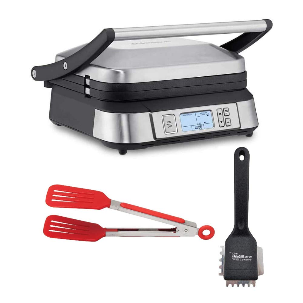 گریل تماسی بدون دود Cuisinart GR-6S با برس گریل کوچک بادوام و باله های نایلونی 8 اینچی (3 تکه)