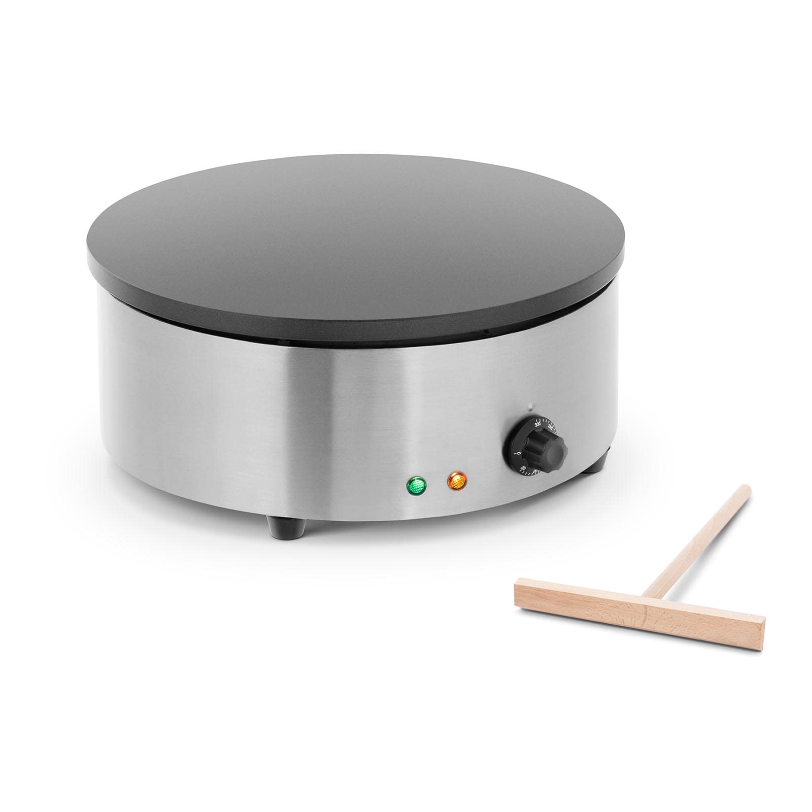 کرپ ساز Royal Catering RCEC-3000-R (قطر ۴۰ سانتی‌متر، ۳۰۰۰ وات، چدن با روکش لعابی، استیل ضد زنگ، شامل خمیر پخش‌کن)