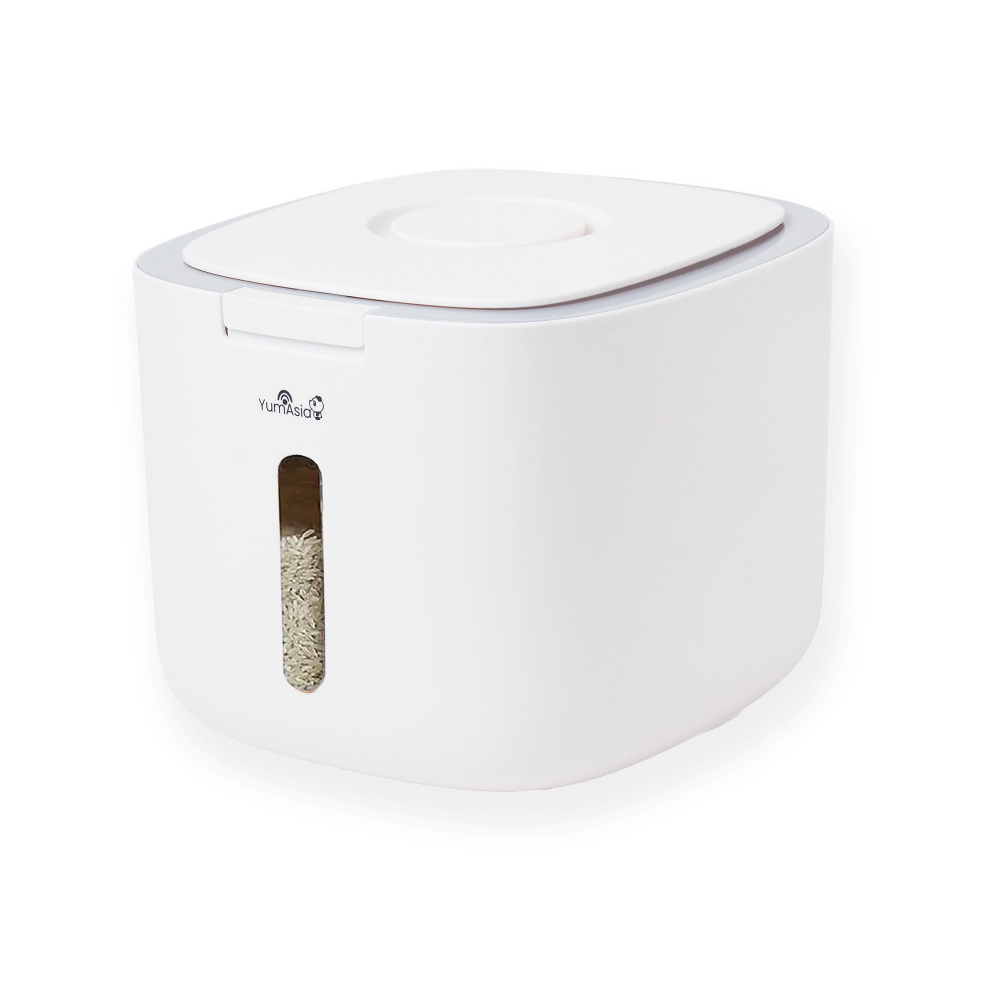 ظرف نگهداری برنج  یام آسیا انگلستان (5 لیتری) | سفید با حاشیه خاکستری | مواد ABS ایمن | حفظ برنج، غلات، آرد، ماکارونی، آجیل، لوبیا و غیره | دو مهر و موم شده | قابل انباشته شدن