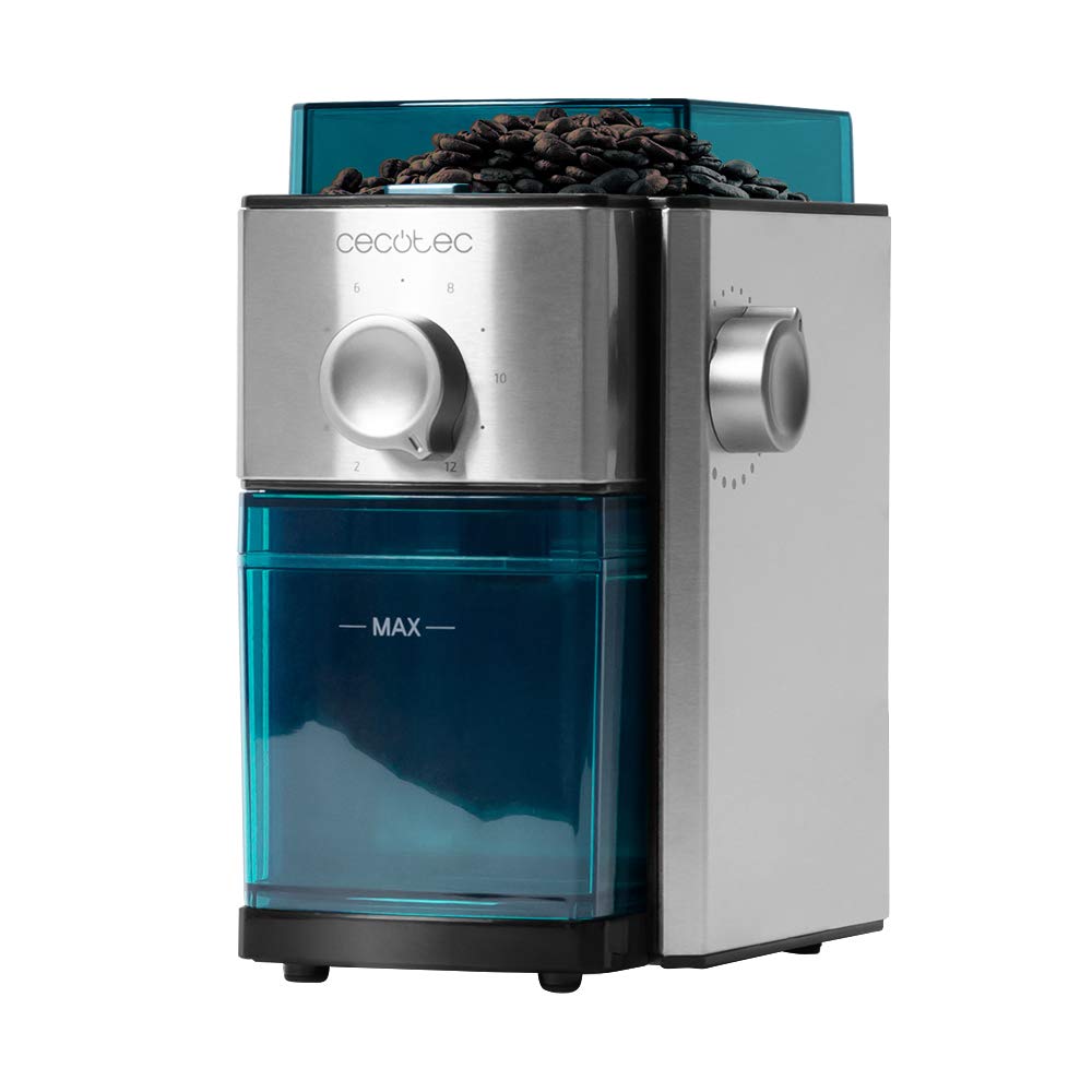 آسیاب قهوه برقی سکوتک اسپانیا Cecotec مدل SteelMill 2000 Adjust. فولاد ضد زنگ، دندانه‌های آسیاب تخت، ۱۷ طبقه، ظرفیت ۲۵۰ گرم، ۲-۱۲ فنجان