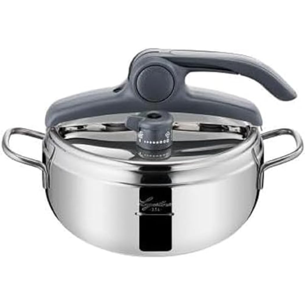 زودپز ۳.۵ لیتری Lagostina Irradial Control Lagoeasy'UP از جنس استیل ضد زنگ ۱۸/۱۰، قطر ۲۲ سانتی‌متر، مناسب برای اجاق‌های القایی و گازی، باز شدن آسان درب، با پایه ۳ لایه Irradial Plus، فلزی ۳.۵ لیتری