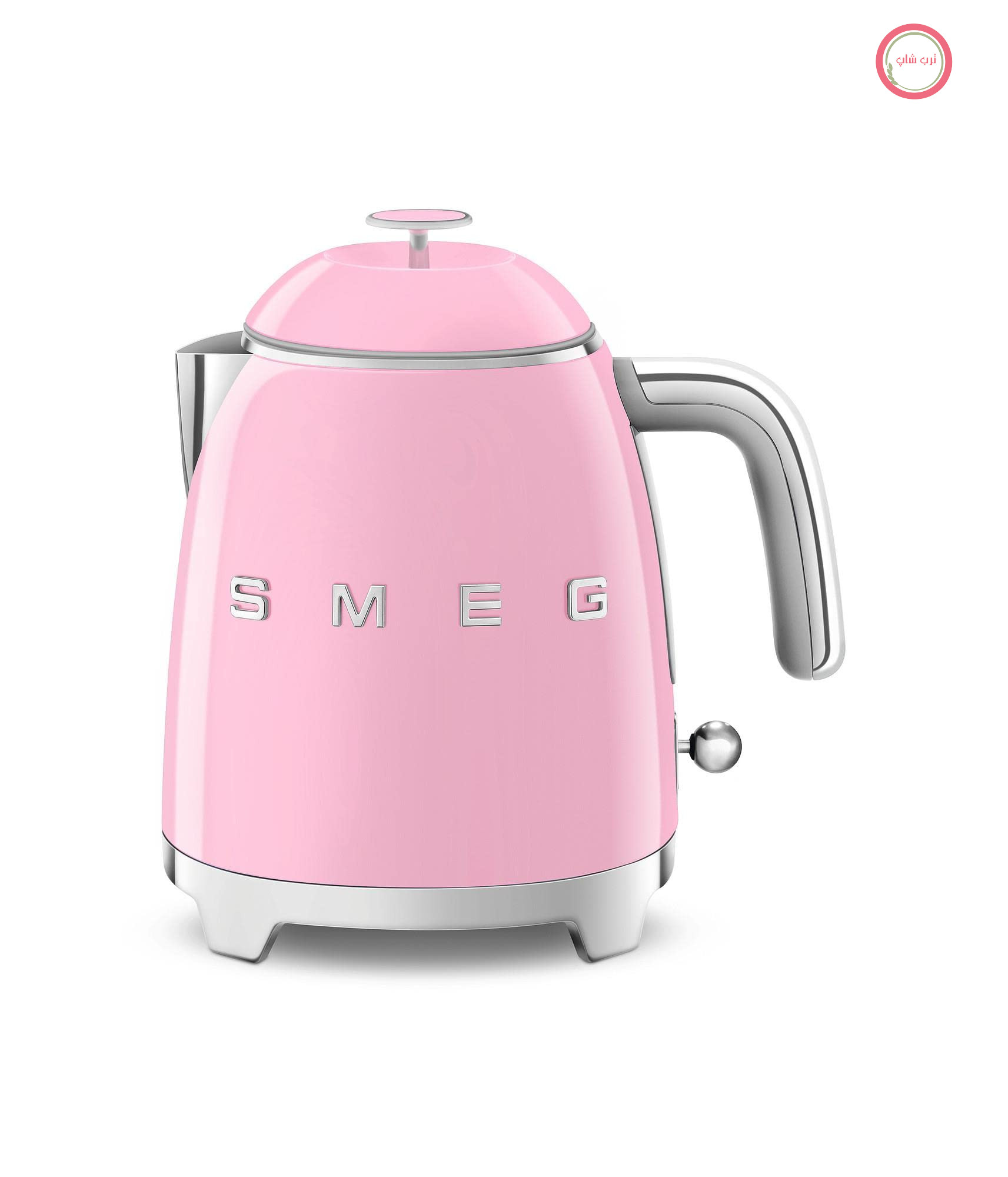 کتری برقی کوچک Smeg مدل KLF05PKEU 0.8 لیتر، فیلتر استیل ضد زنگ، کلید ایمنی خودکار، نشانگر سطح آب، پایه ضد لغزش و محفظه سیم داخلی، قدرت 1400 وات، رنگ صورتی 0.8 لیتری