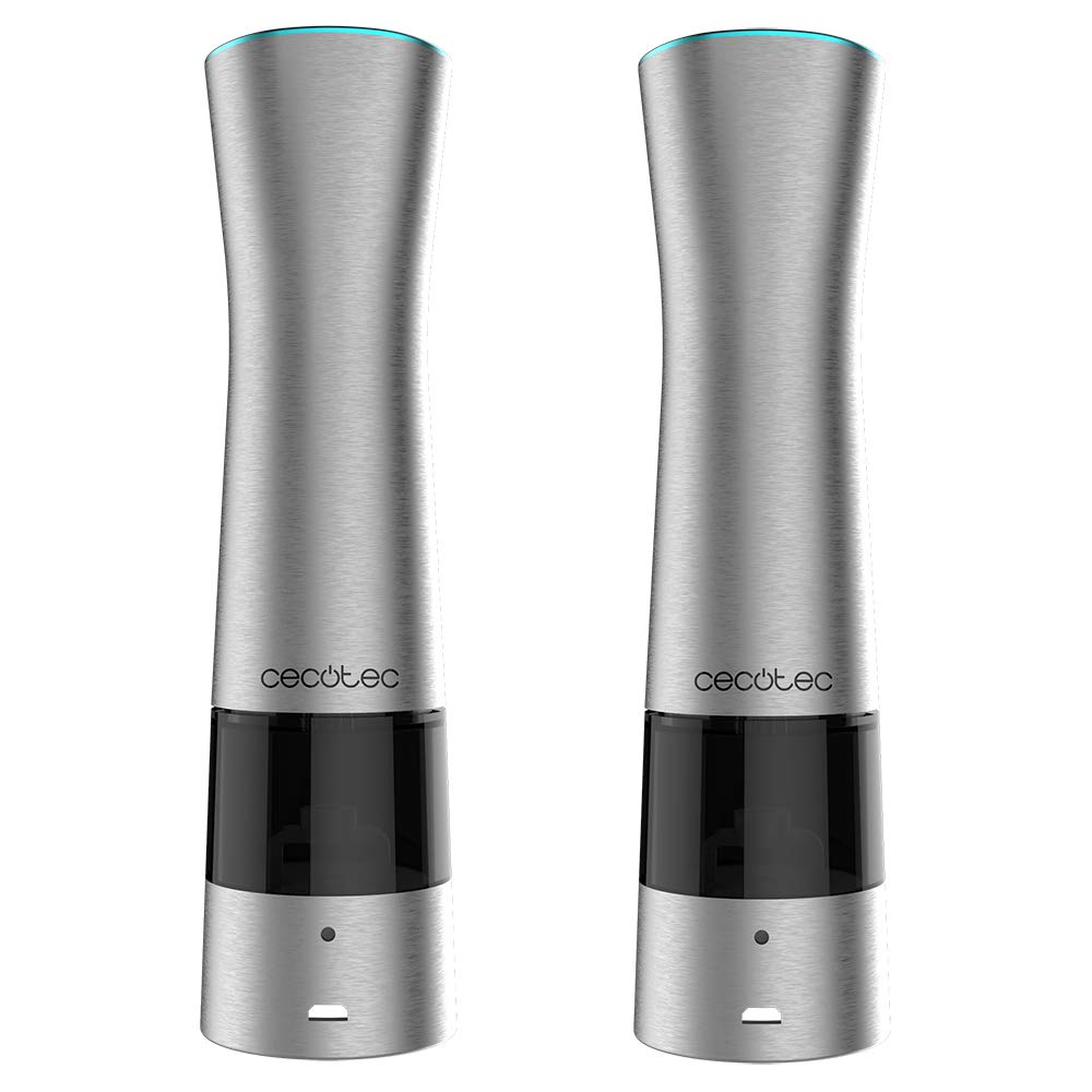 آسیاب قهوه برقی سکوتک اسپانیا Cecotec مدل InstantMill Press Duo، بدنه استیل ضد زنگ، عملکرد پرس، چرخ‌های آسیاب سرامیکی، چراغ LED داخلی، پنجره اکریلیک