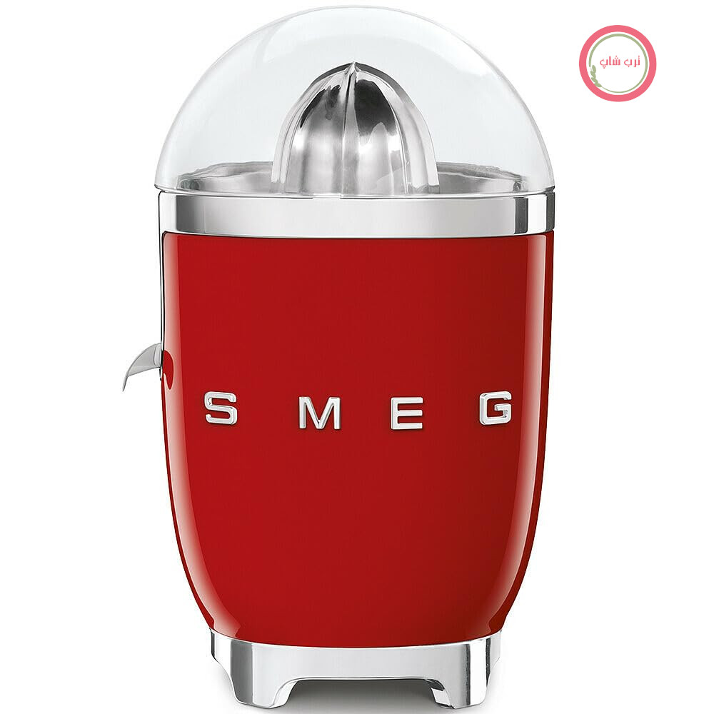 آبمیوه گیری مرکبات برقی Smeg CJF11RDEU، دهانه بدون چکه و مخروط جهانی، پایه های ضد لغزش، صفحه فیلتر استیل ضد زنگ و مخروط آبمیوه گیری، 70 وات، قرمز