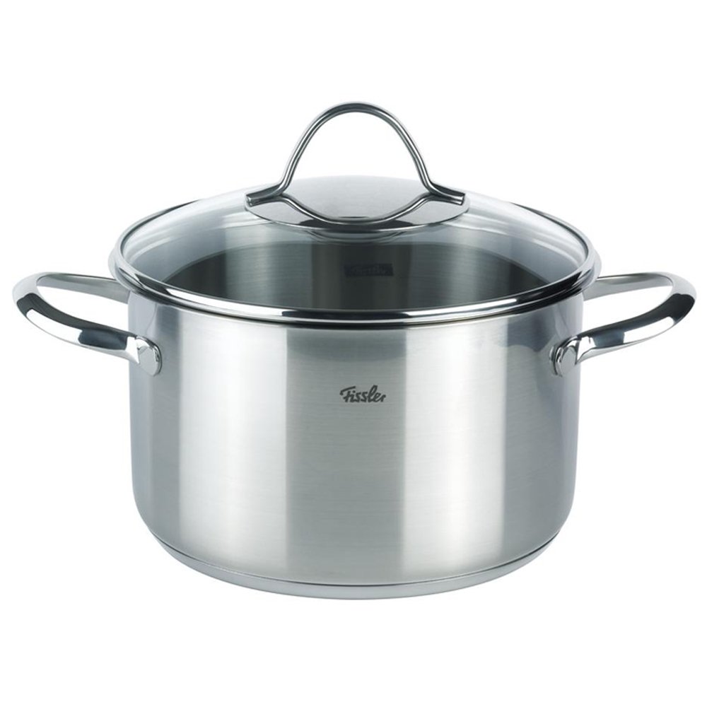 قابلمه تکی فیسلرFissler Paris / قابلمه استیل ضد زنگ (3.6 L - Ø 20 سانتی متر) قابلمه پخت و پز با درب شیشه ای، لبه ریختن، صرفه جویی در انرژی - القایی