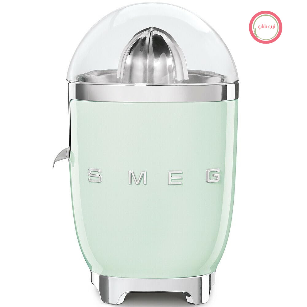 آبمیوه گیری مرکبات برقی Smeg CJF11PGEU، دهانه بدون چکه و مخروط جهانی، پایه های ضد لغزش، صفحه فیلتر استیل ضد زنگ و مخروط آبمیوه گیری، 70 وات، سبز پاستلی