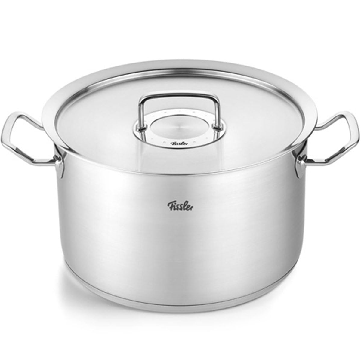 قابلمه تکی فیسلر Fissler Original-Profi Collection / قابلمه فولادی ضد زنگ (Ø 28 سانتی متر، 10 لیتر) قابلمه شامل درب فلزی، مقیاس داخلی، ساخت آلمان - القایی، نقره ای