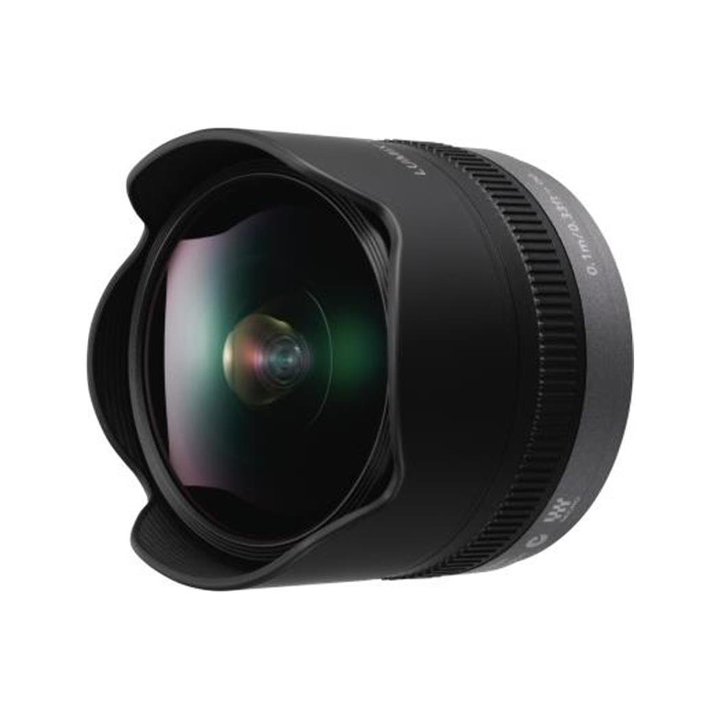 لنز پاناسونیک H-F008E LUMIX G Fisheye 8 میلی‌متری F3.5 (معادل ۱۶ میلی‌متر، کوچک و سبک، زاویه دید ۱۸۰ درجه) مشکی