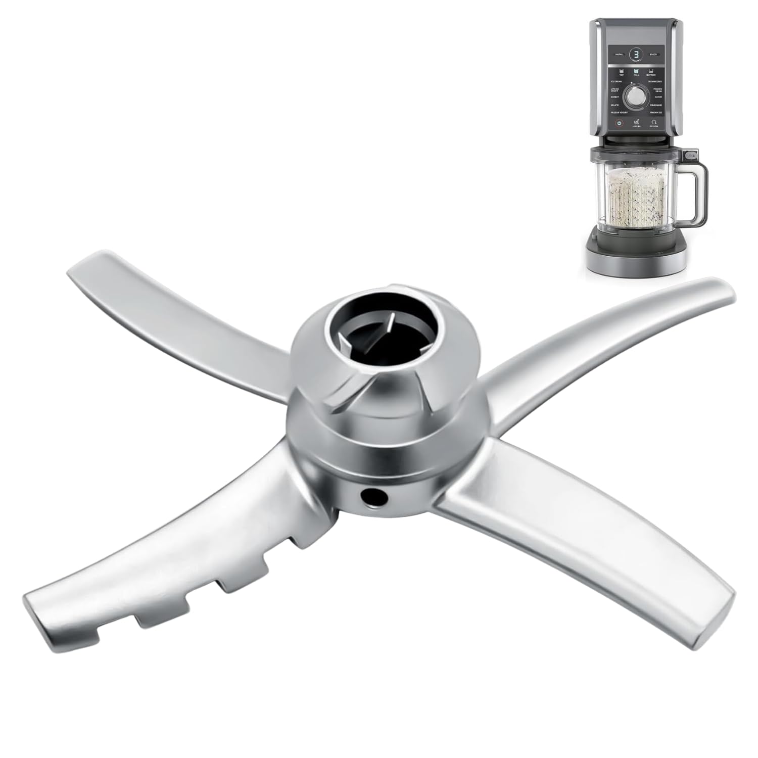 تیغه تعویضی برای بستنی سازهای سری Ninja Creami، سازگار با سری Ninja NC500/NC501، فولاد ضد زنگ