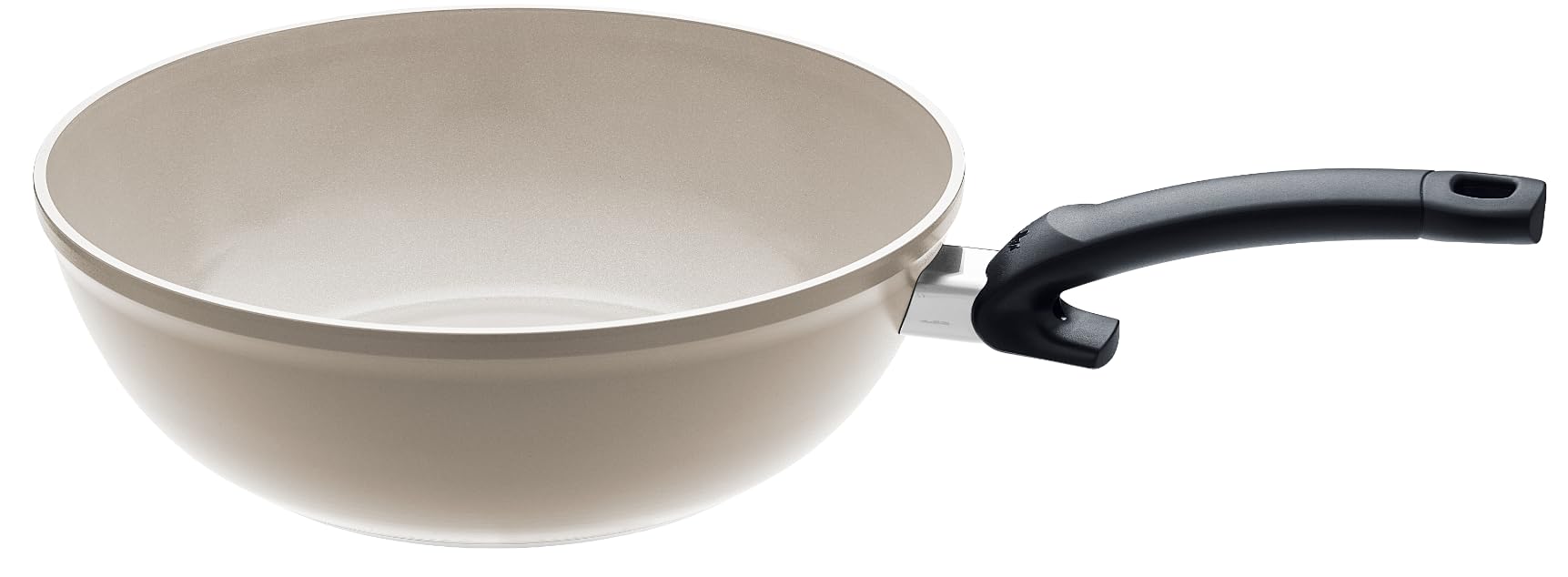 ماهیتابه ووک فیسلر Fissler Ceratal / Wok آلومینیومی (Ø 30 سانتی متر، 5.2 لیتر) ماهیتابه سرامیکی با روکش نچسب، لبه بلند، بدون PFAS/PTFE، ساخت آلمان – القایی، خاکستری