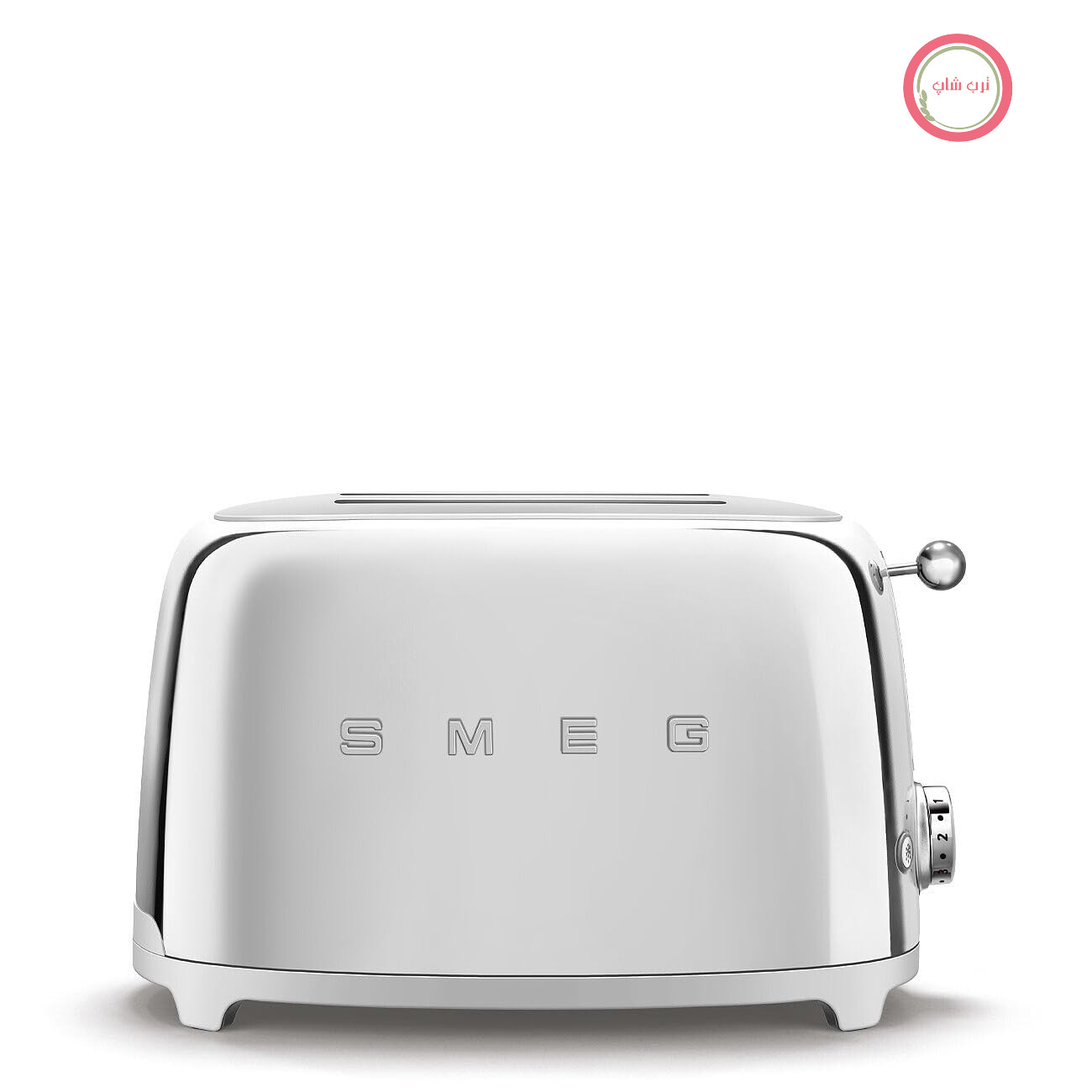 توستر Smeg 2x2 TSF01SSEU، 2 جایگاه برای 2 برش نان، 6 سطح برشته کردن، عملکرد گرمایش، عملکرد یخ‌زدایی و نان شیرینی حلقوی، کشوی ذخیره‌سازی، 950 وات، کروم