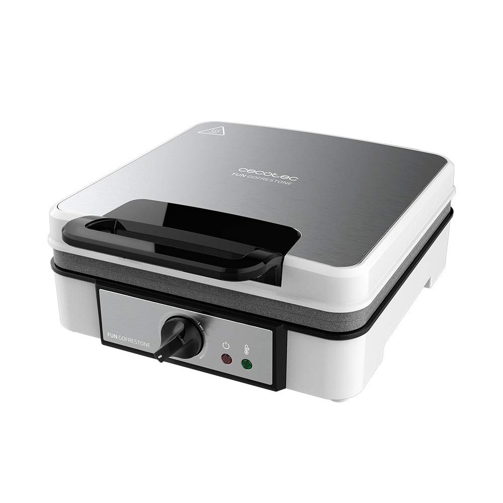 Cecotec Electric Iron Fun Gofrestone 4Inox. ۱۲۰۰ وات، استیل ضد زنگ، ۴ وافل همزمان، روکش نچسب Rockstone، دمای قابل تنظیم