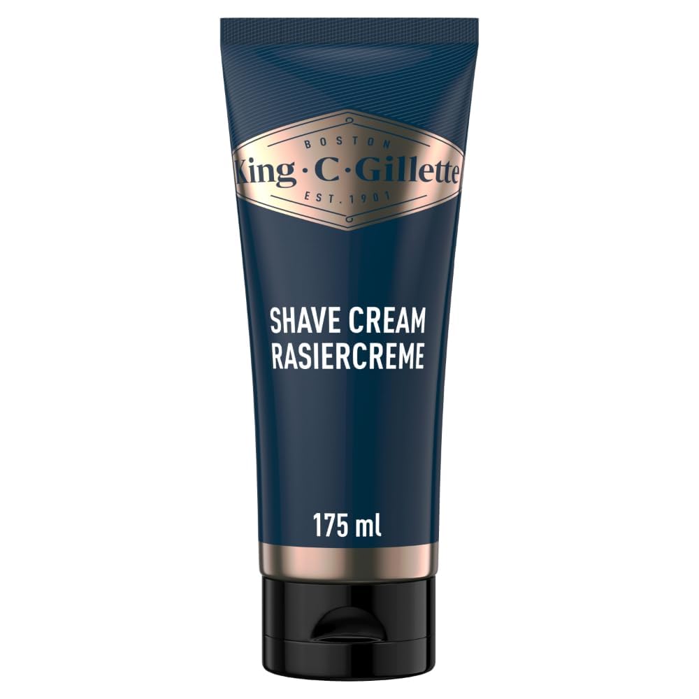 کرم اصلاح کینگ سی. ژیلت بیرد کر اورجینال (175 میلی لیتر)، مرطوب کننده و مراقبت از صورت برای پوست های حساس و نتیجه ای در سطح آرایشگر، هدیه ای برای آقایان