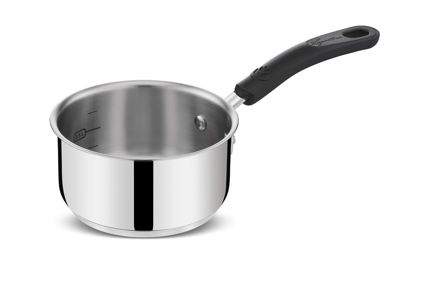 قابلمه سوپ لاگوستینا پراتیکا با دسته بلند برای القایی، خاکستری، 16 سانتی‌متر، استیل ضد زنگ