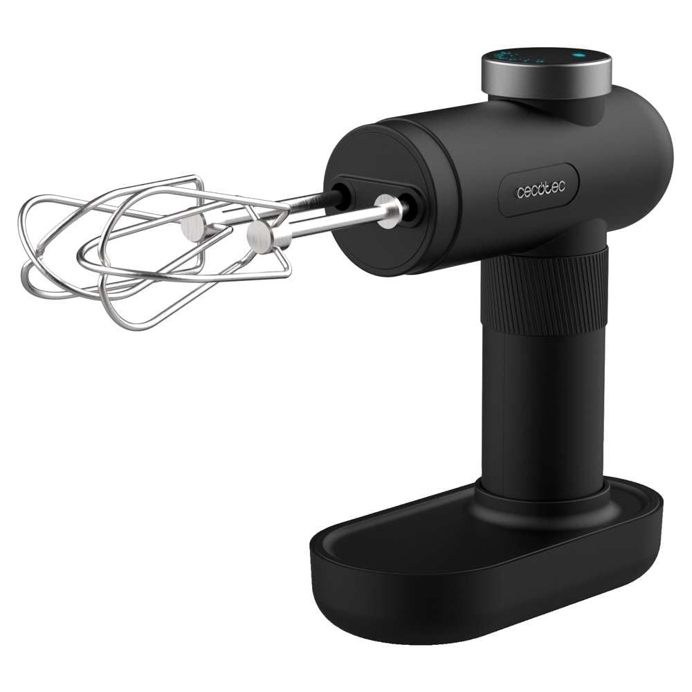 همزن شارژی سکوتک اسپانیا باتری Cecotec PowerTwist، 50 وات، مخلوط کردن و ورز دادن، قابل شارژ با USB، 40 دقیقه کارکرد، 5 حالت سرعت و عملکرد توربو، صفحه نمایش LED