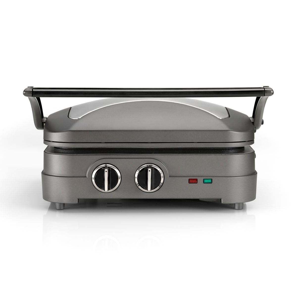 گریل Cuisinart Griddler Elite | توستر ساندویچ پانینی پرس کنتاکت گریل توری برقی | صفحات نچسب متحرک | قابل شستشو در ماشین ظرفشویی | کباب سالم، روغن کمتر | خاکستری